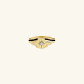 Glossy Round Eight-pointed Star Ring