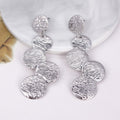Disc Round Coin Drop Earring