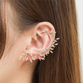 Rhinestone Leaves Cartilage Cuff Earrings