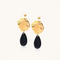 Black Agate Drop Black Crystal Earrings