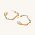 Crinkle Irregular Pearl Earrings