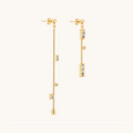 Long Drop Crystal copper brass Earrings