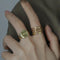 ANENJERY Fashion Irregular Round Circle Geometric Ring Gold Silver Color Open Finger Ring For Women Men S-R715